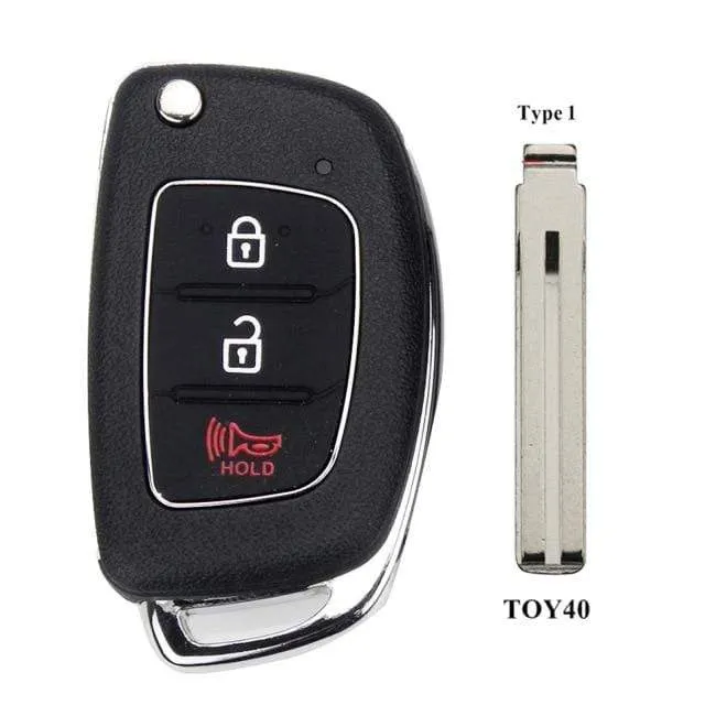 3 Tasten Fernbedienung Autoschlüsseletui für Hyundai HB20 IX35 I45 SANTA FE Accent I40 I20 HY15/HY20/TOY40 Uncut Blade Fob Shell