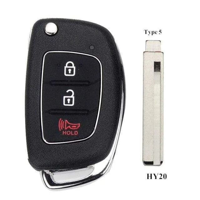 3 Tasten Fernbedienung Autoschlüsseletui für Hyundai HB20 IX35 I45 SANTA FE Accent I40 I20 HY15/HY20/TOY40 Uncut Blade Fob Shell