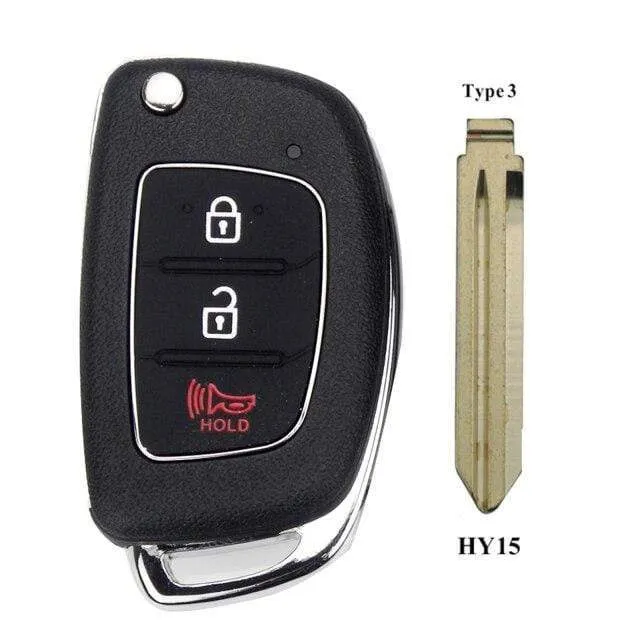 3 Tasten Fernbedienung Autoschlüsseletui für Hyundai HB20 IX35 I45 SANTA FE Accent I40 I20 HY15/HY20/TOY40 Uncut Blade Fob Shell