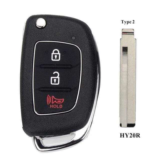 3 Tasten Fernbedienung Autoschlüsseletui für Hyundai HB20 IX35 I45 SANTA FE Accent I40 I20 HY15/HY20/TOY40 Uncut Blade Fob Shell