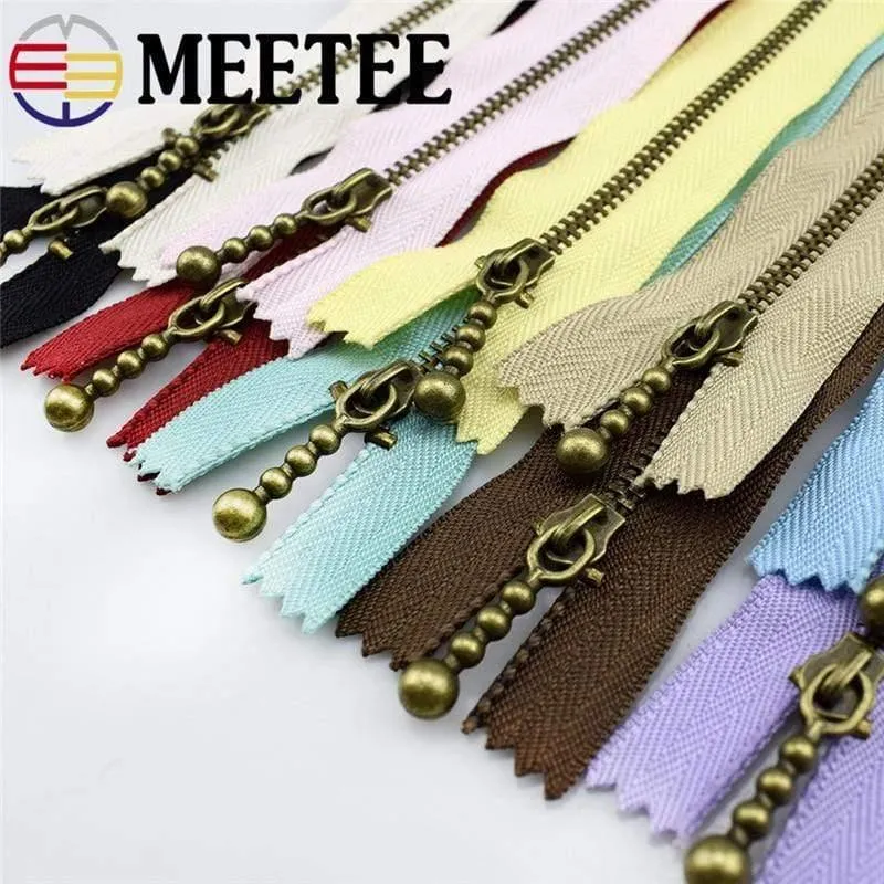 10pc Meetee Metal Reißverschlüsse 15/20/30 / 40cm 3 # Close-End Zip Bronze Für DIY Nähtaschen Jeans Schuhe Kleidung Schneider Handwerk Zubehör