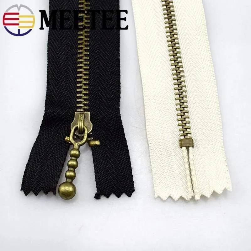 10pc Meetee Metal Reißverschlüsse 15/20/30 / 40cm 3 # Close-End Zip Bronze Für DIY Nähtaschen Jeans Schuhe Kleidung Schneider Handwerk Zubehör