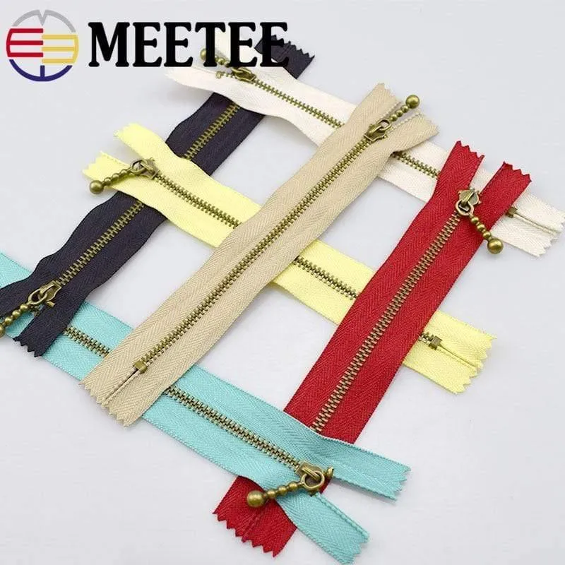 10pc Meetee Metal Reißverschlüsse 15/20/30 / 40cm 3 # Close-End Zip Bronze Für DIY Nähtaschen Jeans Schuhe Kleidung Schneider Handwerk Zubehör