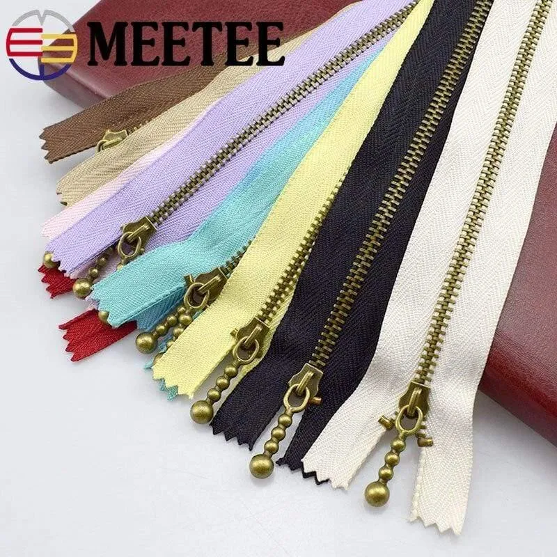 10pc Meetee Metal Reißverschlüsse 15/20/30 / 40cm 3 # Close-End Zip Bronze Für DIY Nähtaschen Jeans Schuhe Kleidung Schneider Handwerk Zubehör