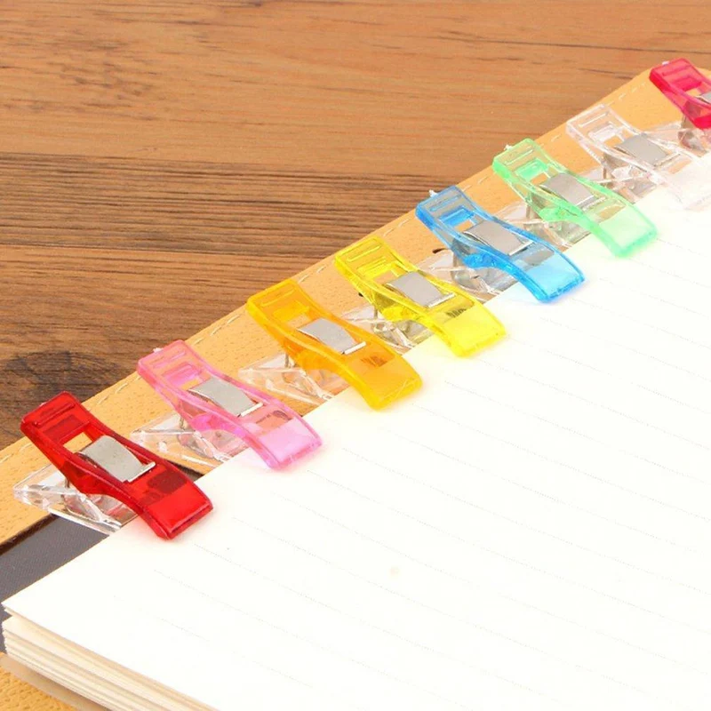 100Pcs Buntes Nähen Craft Quilt Binding Kunststoff Clips Clamps Pack Für Patchwork Dekoration Clamp Kleidung Clip Nähwerkzeuge (Mehrfarbig)