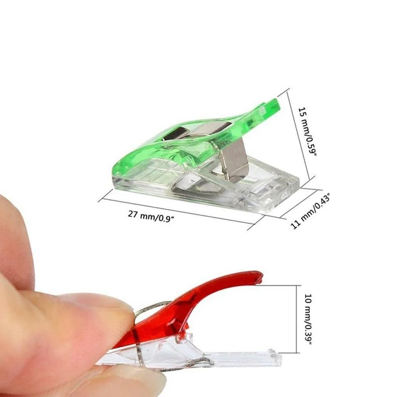 100Pcs Buntes Nähen Craft Quilt Binding Kunststoff Clips Clamps Pack Für Patchwork Dekoration Clamp Kleidung Clip Nähwerkzeuge (Mehrfarbig)