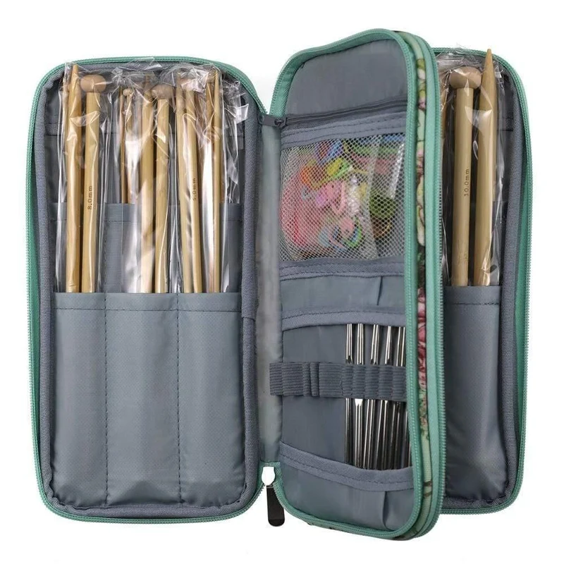 Strick Aufbewahrungstasche Leere Häkelnadeln Stricknadeln Kit Organizer Fall für Nadeln Schere Lineal Nähtasche Zubehör