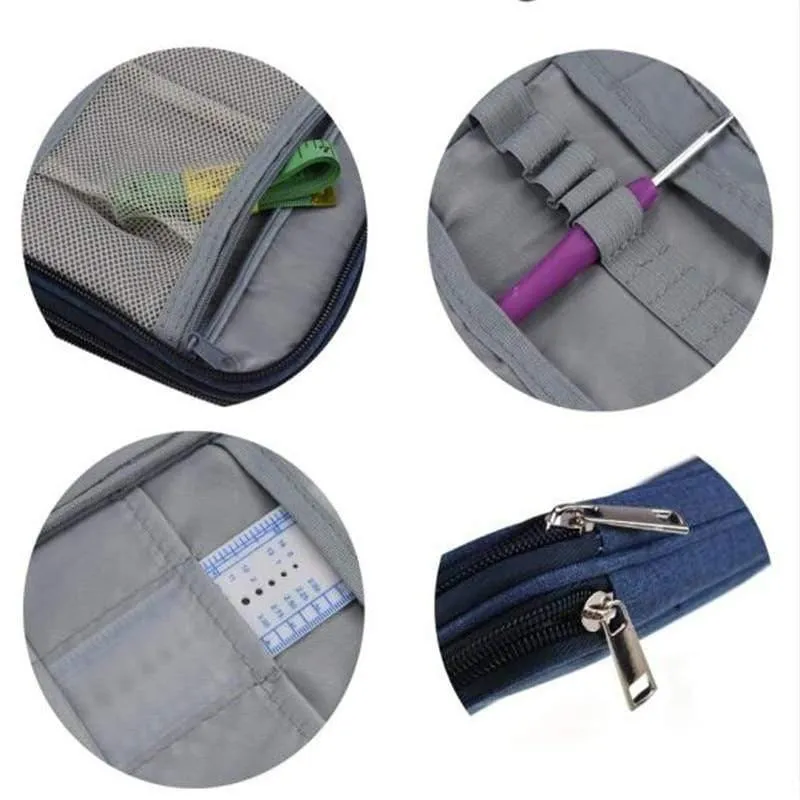 Strick Aufbewahrungstasche Leere Häkelnadeln Stricknadeln Kit Organizer Fall für Nadeln Schere Lineal Nähtasche Zubehör