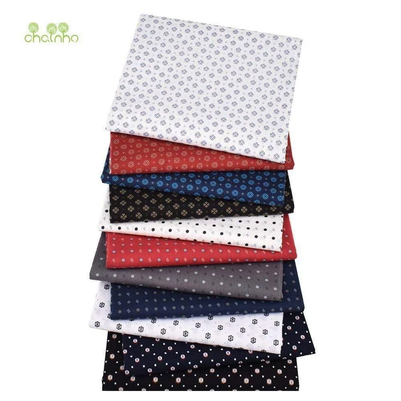 Chainho, geometrische Muster, bedruckter einfarbiger Baumwollstoff, DIY-Quilt- und Nähmaterial aus Popeline für Baby- und Kinderkleider, Hemden und Röcke