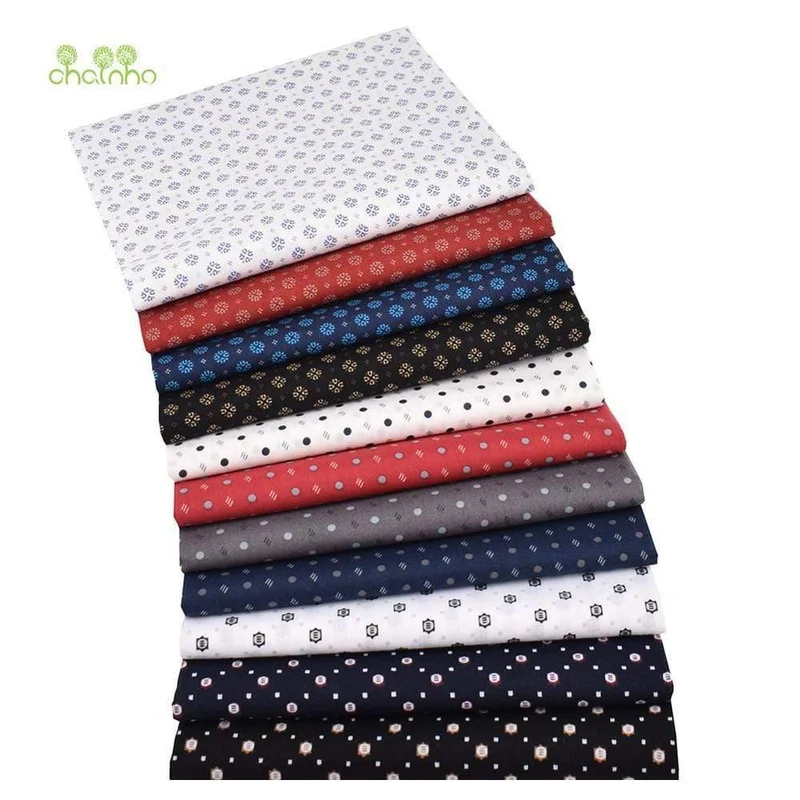 Chainho, geometrische Muster, bedruckter einfarbiger Baumwollstoff, DIY-Quilt- und Nähmaterial aus Popeline für Baby- und Kinderkleider, Hemden und Röcke