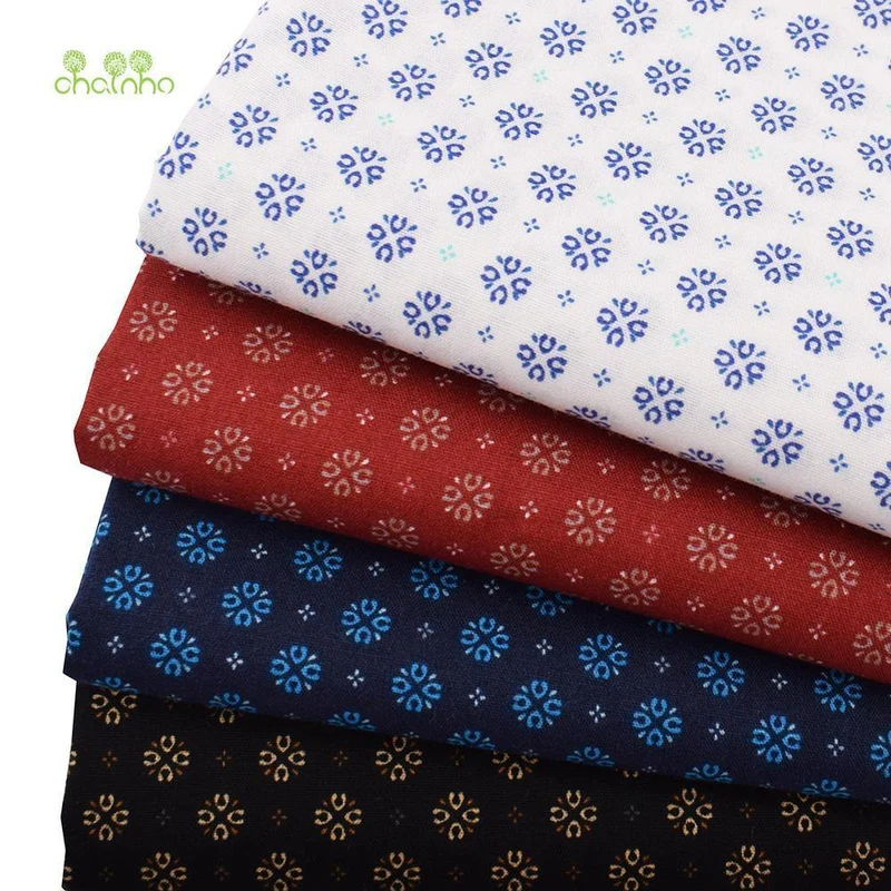 Chainho, geometrische Muster, bedruckter einfarbiger Baumwollstoff, DIY-Quilt- und Nähmaterial aus Popeline für Baby- und Kinderkleider, Hemden und Röcke