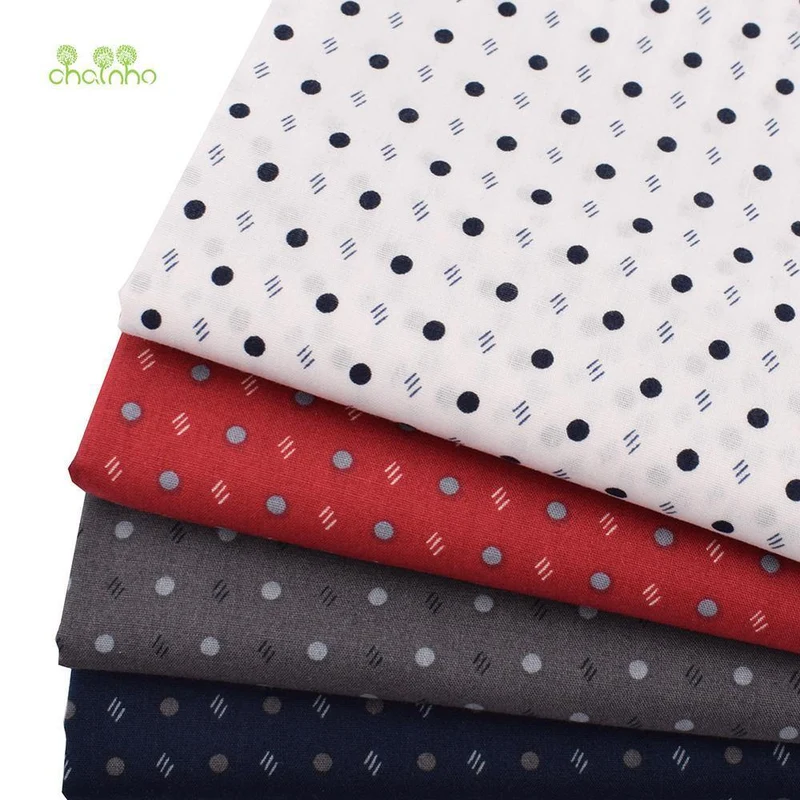 Chainho, geometrische Muster, bedruckter einfarbiger Baumwollstoff, DIY-Quilt- und Nähmaterial aus Popeline für Baby- und Kinderkleider, Hemden und Röcke