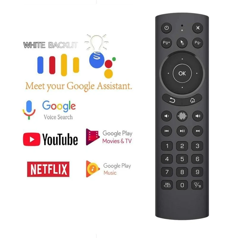 L8STAR G20S Pro Voice Hintergrundbeleuchtetes Smart Air Mouse Gyroskop IR Lernen der Google Assistant-Fernbedienung für X96 MAX + Android TV BOX