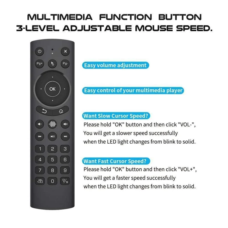 L8STAR G20S Pro Voice Hintergrundbeleuchtetes Smart Air Mouse Gyroskop IR Lernen der Google Assistant-Fernbedienung für X96 MAX + Android TV BOX