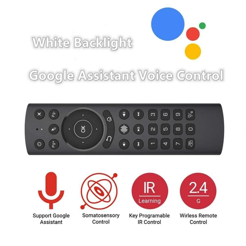 L8STAR G20S Pro Voice Hintergrundbeleuchtetes Smart Air Mouse Gyroskop IR Lernen der Google Assistant-Fernbedienung für X96 MAX + Android TV BOX