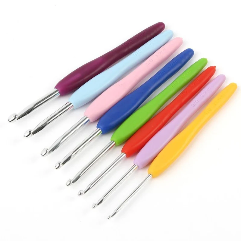 8 Größe Häkelnadel Nadel Aluminium Häkelnadel Set Kunsthandwerk & Nähen Inklusive 10 Stück Stichmarkierungen für Frauen Geschenk