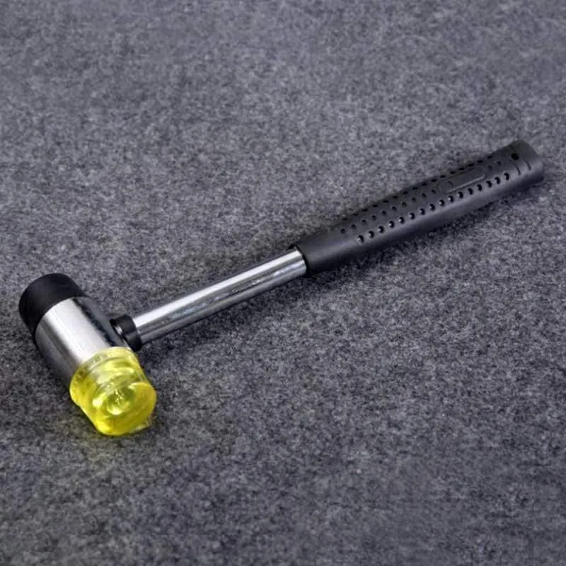 Leder Kunsthandwerk & Nähen Lederhandwerk Aluminiumgriff Gummi Nylon T Typ Hammer (Schwarz)