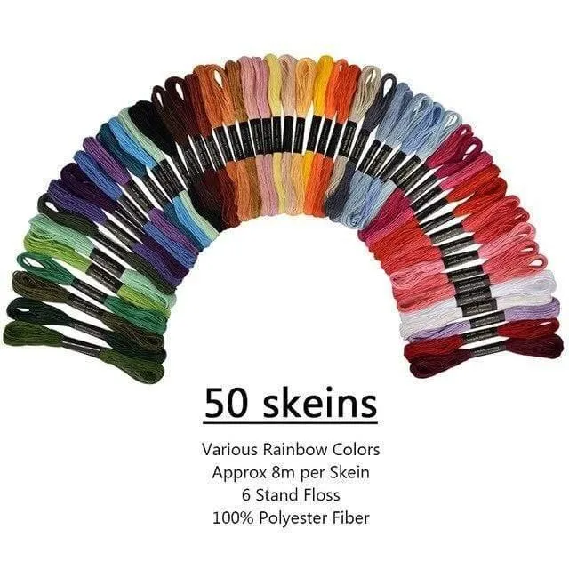 50/100 Farben Stränge Stickstift Nadel Set Faden Stanzen Nähen Strickset Frauen Mutter DIY Nähen Zubehör Mit Pinzette