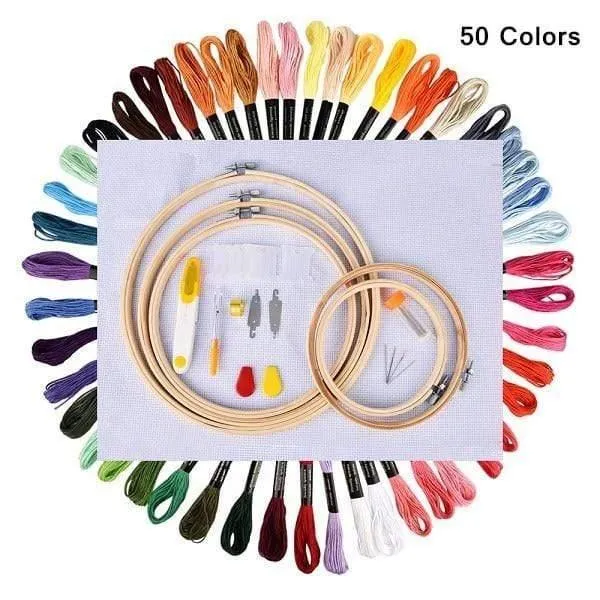 50/100 Farben Stränge Stickstift Nadel Set Faden Stanzen Nähen Strickset Frauen Mutter DIY Nähen Zubehör Mit Pinzette