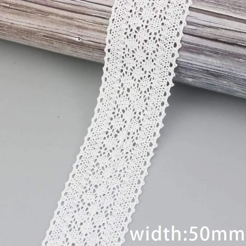 (5 Meter/Rolle) Weiße Baumwolle bestickte Spitzennetzbänder Stoffbesatz DIY Nähen handgefertigte Bastelmaterialien