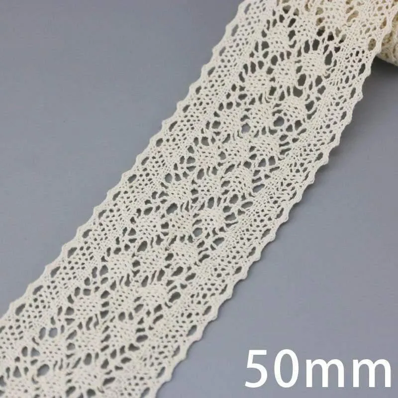 (5 Meter/Rolle) Weiße Baumwolle bestickte Spitzennetzbänder Stoffbesatz DIY Nähen handgefertigte Bastelmaterialien