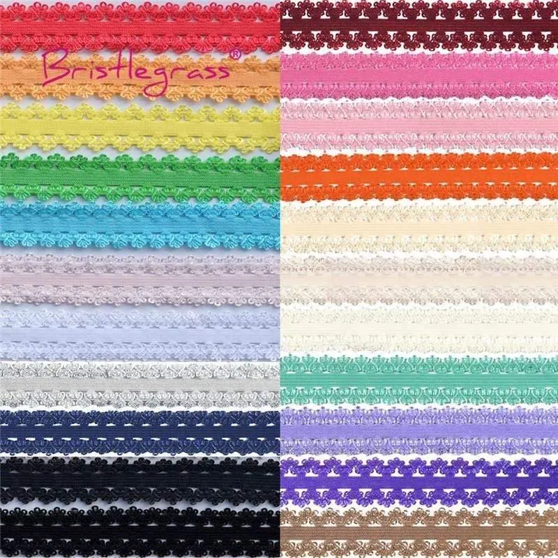 5 Yard 3/4 "20mm Picot Loop Crown Rüschen Spitzenbesatz Elastics Spandex Bänder Haargummi Stirnband Tutu Kleid Nähen Handwerk
