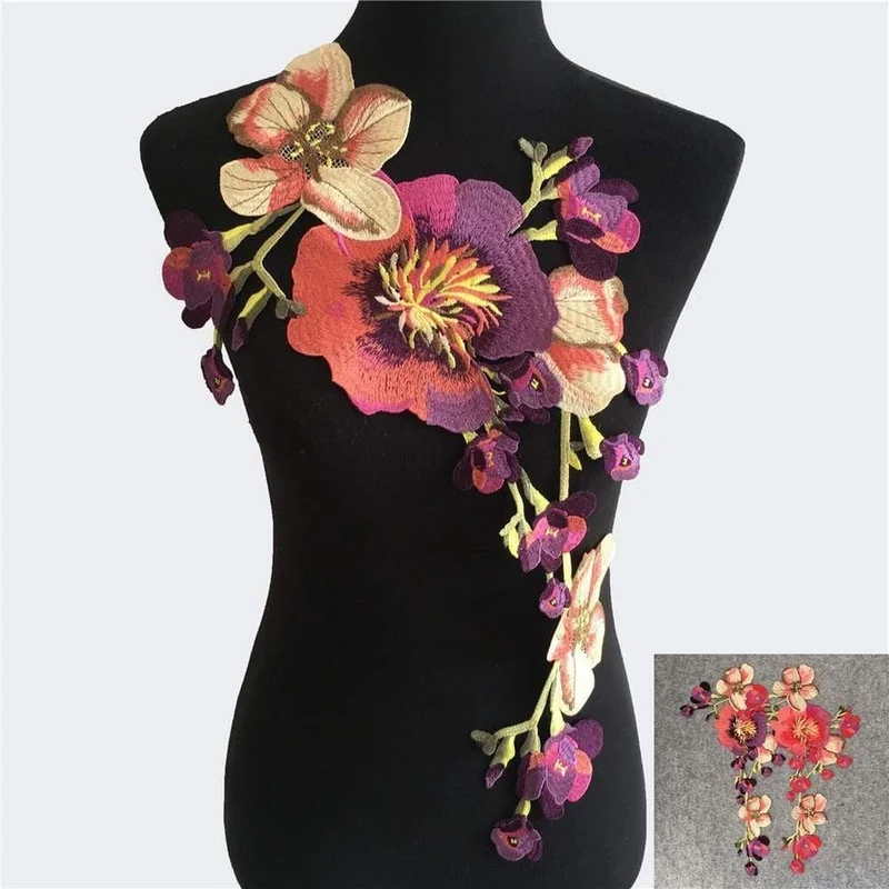 Stickerei Spitze Stoff Polyester Venise Applikation Nähen Borten DIY Spitze Kragen Ausschnitt Zubehör Handwerk zum Nähen des Kleides