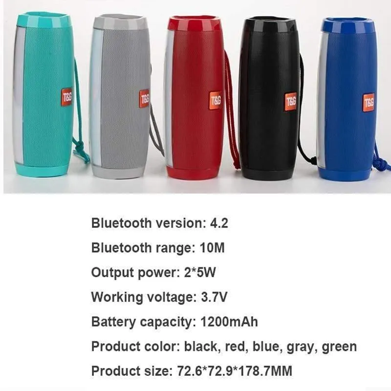 Leistungsstarke tragbare Lautsprecher Bluetooth-Lautsprechersäule Drahtloser Lautsprecher mit LED-Nachtlicht TF FM-Radio Boombox Eingebautes Mikrofon