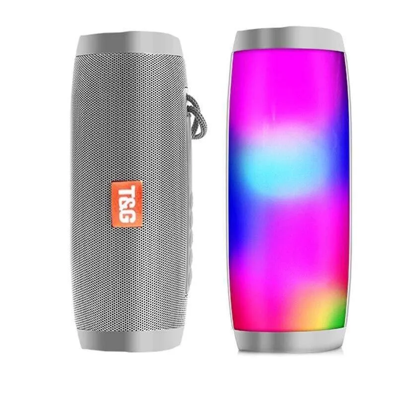 Leistungsstarke tragbare Lautsprecher Bluetooth-Lautsprechersäule Drahtloser Lautsprecher mit LED-Nachtlicht TF FM-Radio Boombox Eingebautes Mikrofon