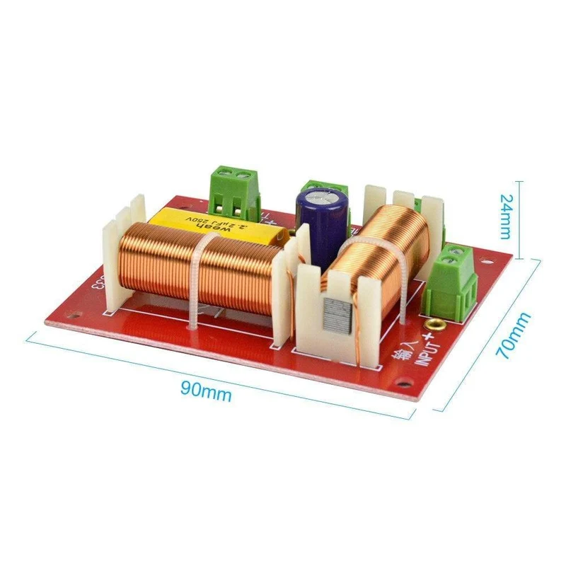 2pcs 200W 3-Wege-Audio-Lautsprecher Crossover Höhen + Mitteltöner + Bass Unabhängige Crossover-Lautsprecher Filter Frequenzteiler