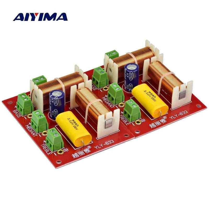 2pcs 200W 3-Wege-Audio-Lautsprecher Crossover Höhen + Mitteltöner + Bass Unabhängige Crossover-Lautsprecher Filter Frequenzteiler