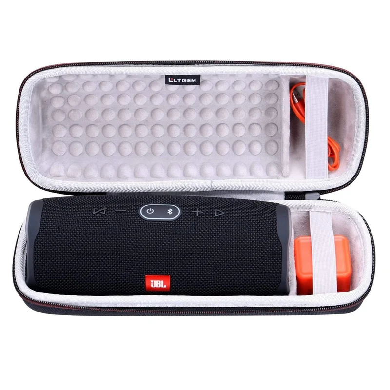 Ltgem-Gehäuse für JBL Charge 4 Tragbarer drahtloser Bluetooth-Lautsprecher für USB-Kabel und Ladegerät Schwarz Grau Weiß Aufbewahrungskoffer
