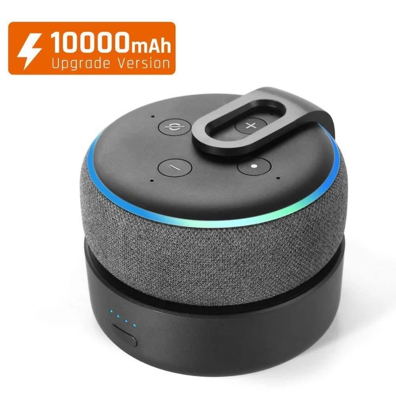 GGMM D3 + Batteriefach für Amazon Alexa Echo Dot Alexa-Lautsprecher der 3. Generation 10000mAh Batterieladung für Echo Dot 3 16H Spielzeit