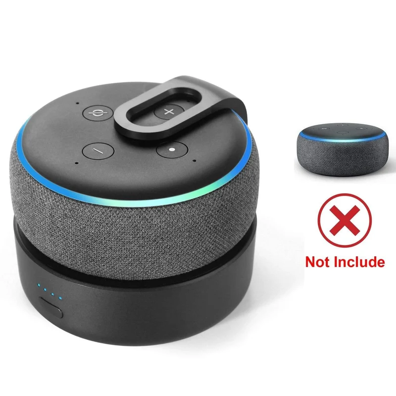GGMM D3 + Batteriefach für Amazon Alexa Echo Dot Alexa-Lautsprecher der 3. Generation 10000mAh Batterieladung für Echo Dot 3 16H Spielzeit