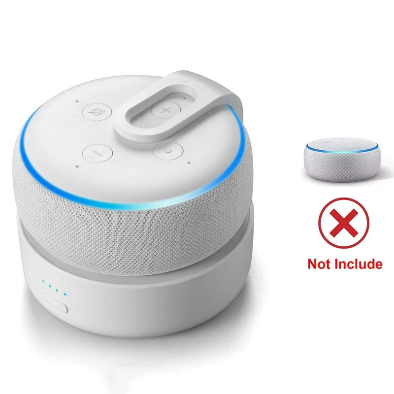 GGMM D3 + Batteriefach für Amazon Alexa Echo Dot Alexa-Lautsprecher der 3. Generation 10000mAh Batterieladung für Echo Dot 3 16H Spielzeit