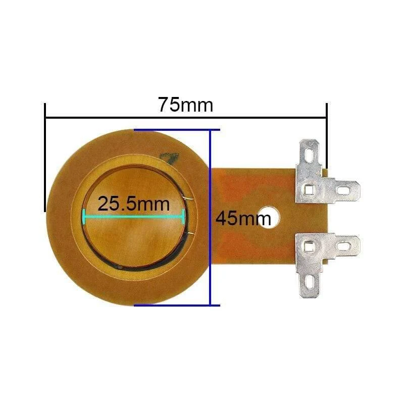 GHXAMP Universal 25.5mm Höhen Schwingspule Horn Hochtöner Membran Harz Film Lange Rahmen Fahrer Kopf Bühne Lautsprecher Reparatur 2PCS