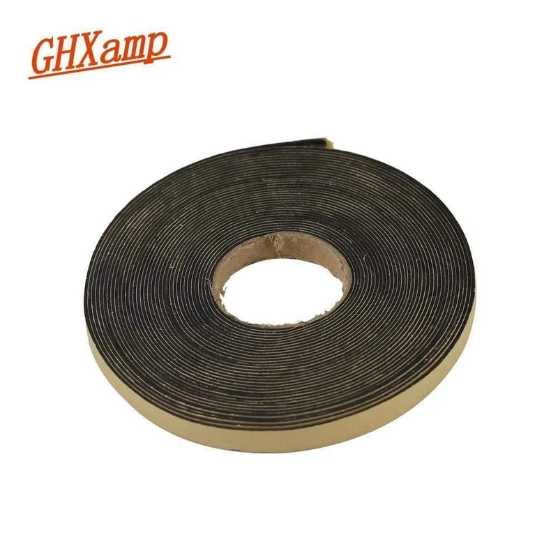 GHXAMP 2 Meter 10 * 1MM EVA Lautsprecher Reparatur Dichtungsstreifen Lautsprecher Schwarz Einseitige Kunststoff-Stoßdämpfer-Dichtung