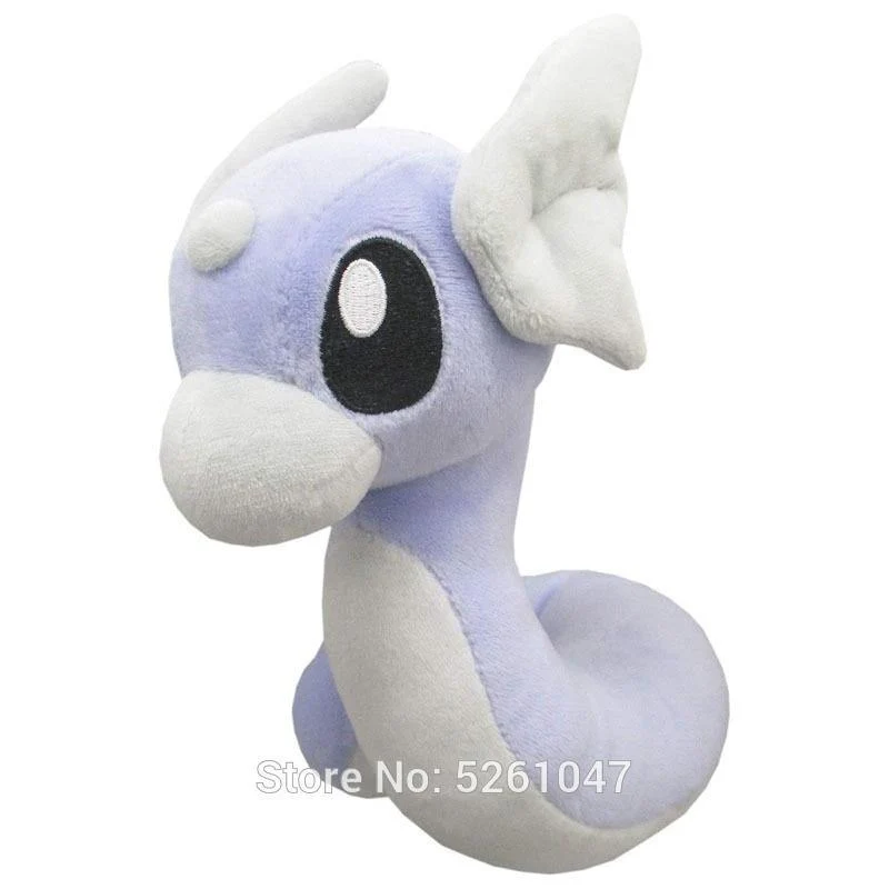Original Taschenmonster Dratini Plüschpuppe, Kuscheltier, Pikachu, 18 cm, mittelgroß, Geschenk für Kinder (18 cm hoch)