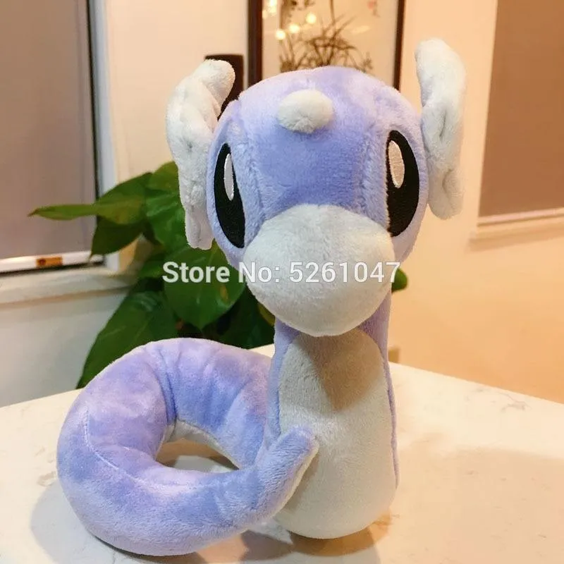 Original Taschenmonster Dratini Plüschpuppe, Kuscheltier, Pikachu, 18 cm, mittelgroß, Geschenk für Kinder (18 cm hoch)