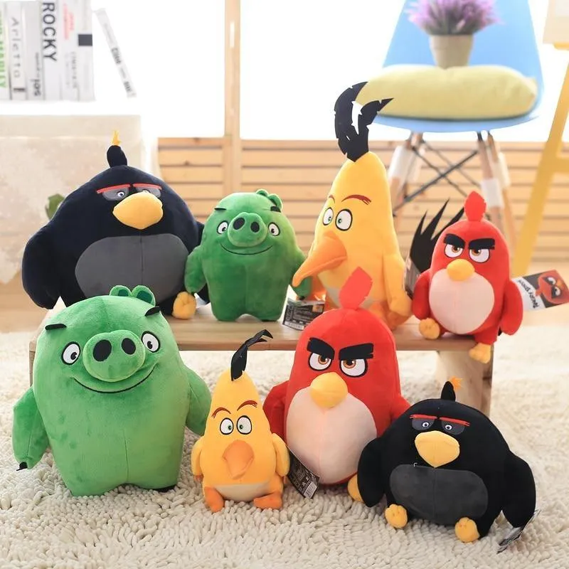 Vögel Plüschtier rot Chuck Bomb böse Schweinchen Stofftiere Süßes Stofftier Weihnachtsgeschenke für Kinder Kindergeburtstagsgeschenk
