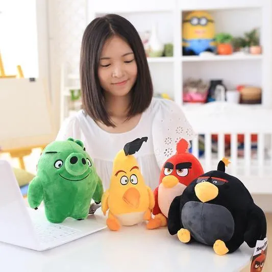 Vögel Plüschtier rot Chuck Bomb böse Schweinchen Stofftiere Süßes Stofftier Weihnachtsgeschenke für Kinder Kindergeburtstagsgeschenk