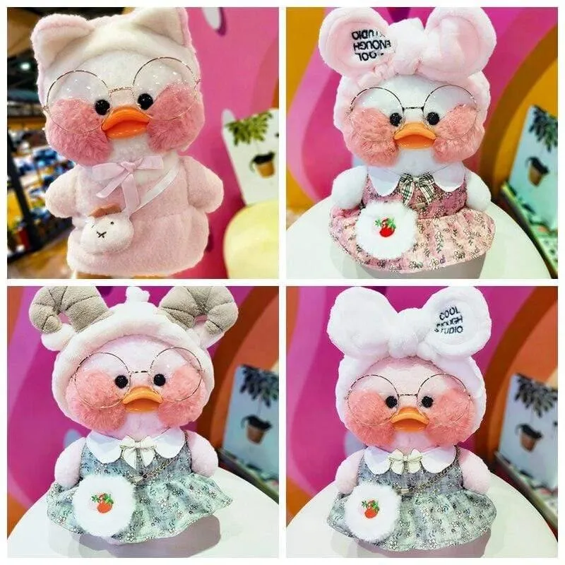 30cm LaLafanfan Cafe Ente Plüschtier Puppe Kleidung Cartoon Gelbe Ente Gefüllte Puppen Puppenzubehör Kinderspielzeug Geschenk Für Kinder