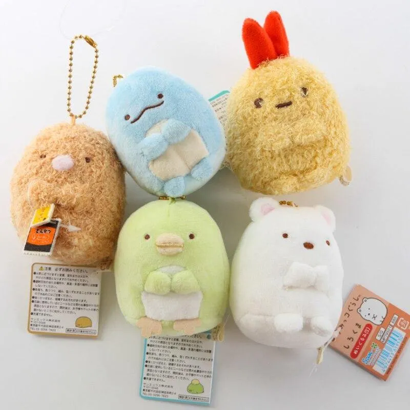 7 cm Sumikko Gurashi Plüsch-Anhänger Schlüsselanhänger Plüschtiere für Kinder Kinder Gefüllte Puppe Spielzeug Mädchen Geburtstagsgeschenk Tasche Hängen Anhänger