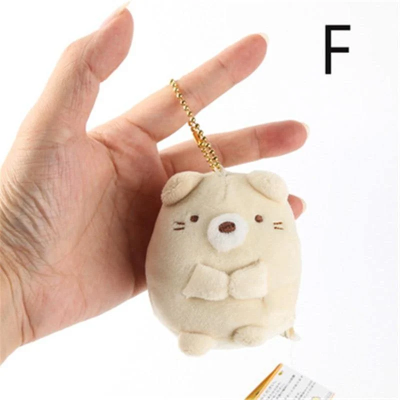 7 cm Sumikko Gurashi Plüsch-Anhänger Schlüsselanhänger Plüschtiere für Kinder Kinder Gefüllte Puppe Spielzeug Mädchen Geburtstagsgeschenk Tasche Hängen Anhänger