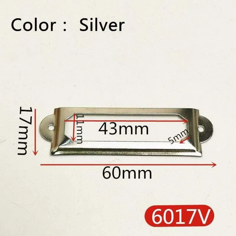 10 Stück Etiketten-Zugrahmen, antikes Messing, goldene Medizin-Schublade, Datei, Namenskartenhalter, Möbel-Hardware-Zubehör