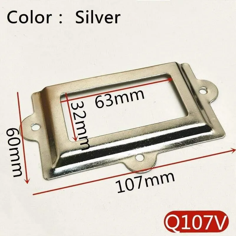 10 Stück Etiketten-Zugrahmen, antikes Messing, goldene Medizin-Schublade, Datei, Namenskartenhalter, Möbel-Hardware-Zubehör