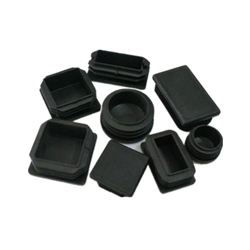 10 Stück Kunststoff-Möbelbein-Lochstopfen, schwarze Stanzendabdeckung, Stahl-Vierkantrohr-Lochabdeckung, Anti-Rutsch-Matte, Möbelzubehör