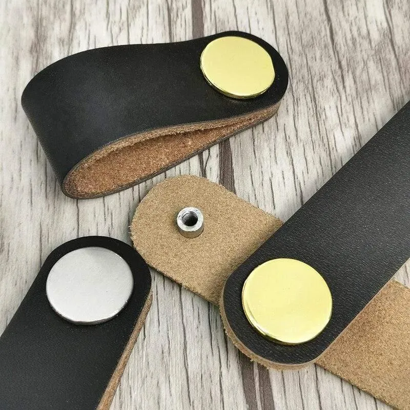 Griff aus echtem Leder, weich, braun, für Möbel, Schrank, Schrank, Kommode, Schublade, Schrank, Türgriffe, Hardware-Zubehör