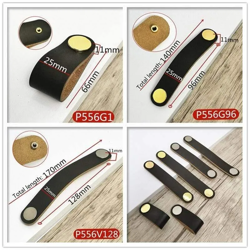 Griff aus echtem Leder, weich, braun, für Möbel, Schrank, Schrank, Kommode, Schublade, Schrank, Türgriffe, Hardware-Zubehör