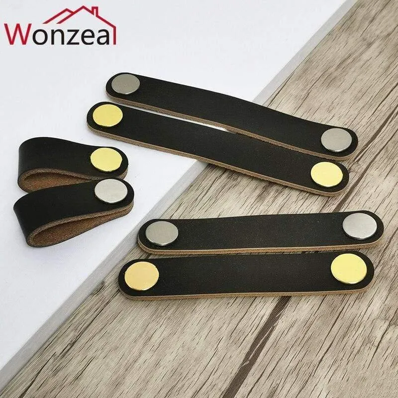 Griff aus echtem Leder, weich, braun, für Möbel, Schrank, Schrank, Kommode, Schublade, Schrank, Türgriffe, Hardware-Zubehör